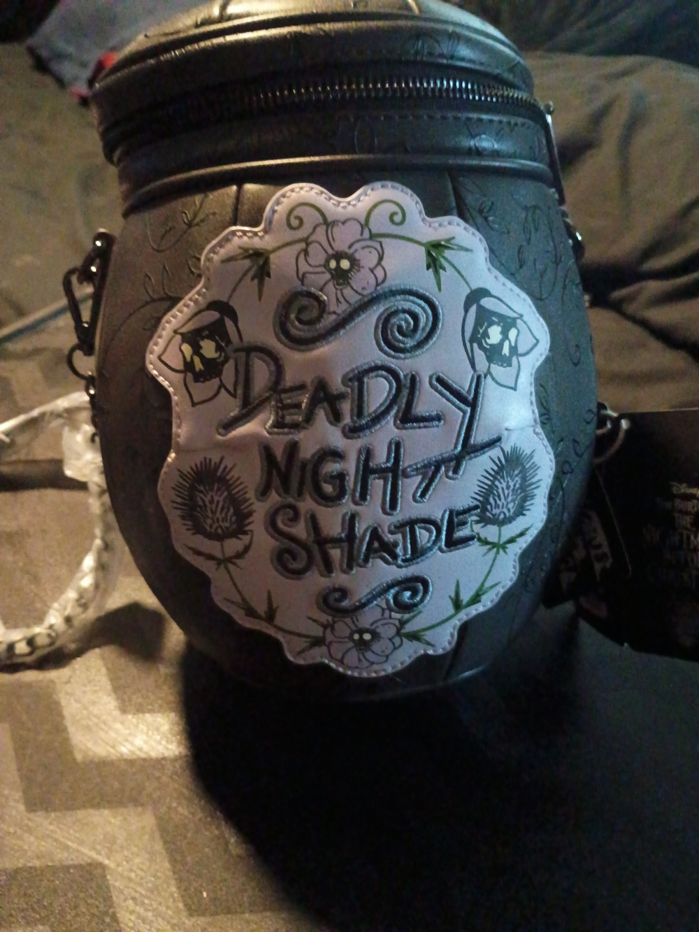 Loungefly Black Deadly Night Shade Crossbody Bag